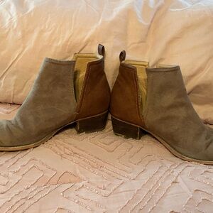 hippie laundry Taupe and Brown Suede Chelsea Ankle Booties